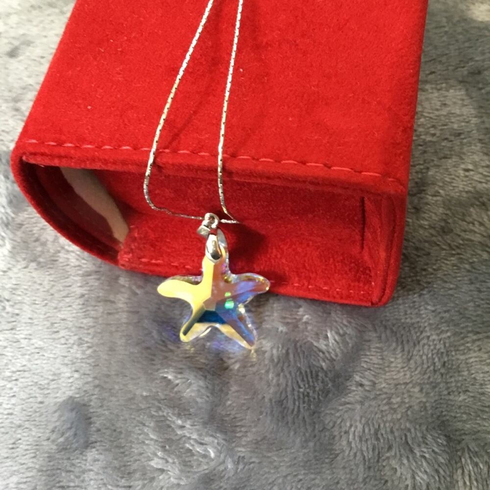Silver Large Sparkle Star Necklace